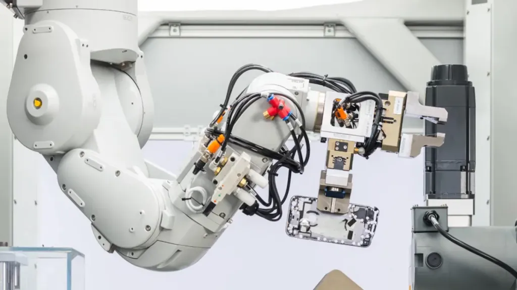 Automated robot disassembling electronics for recycling