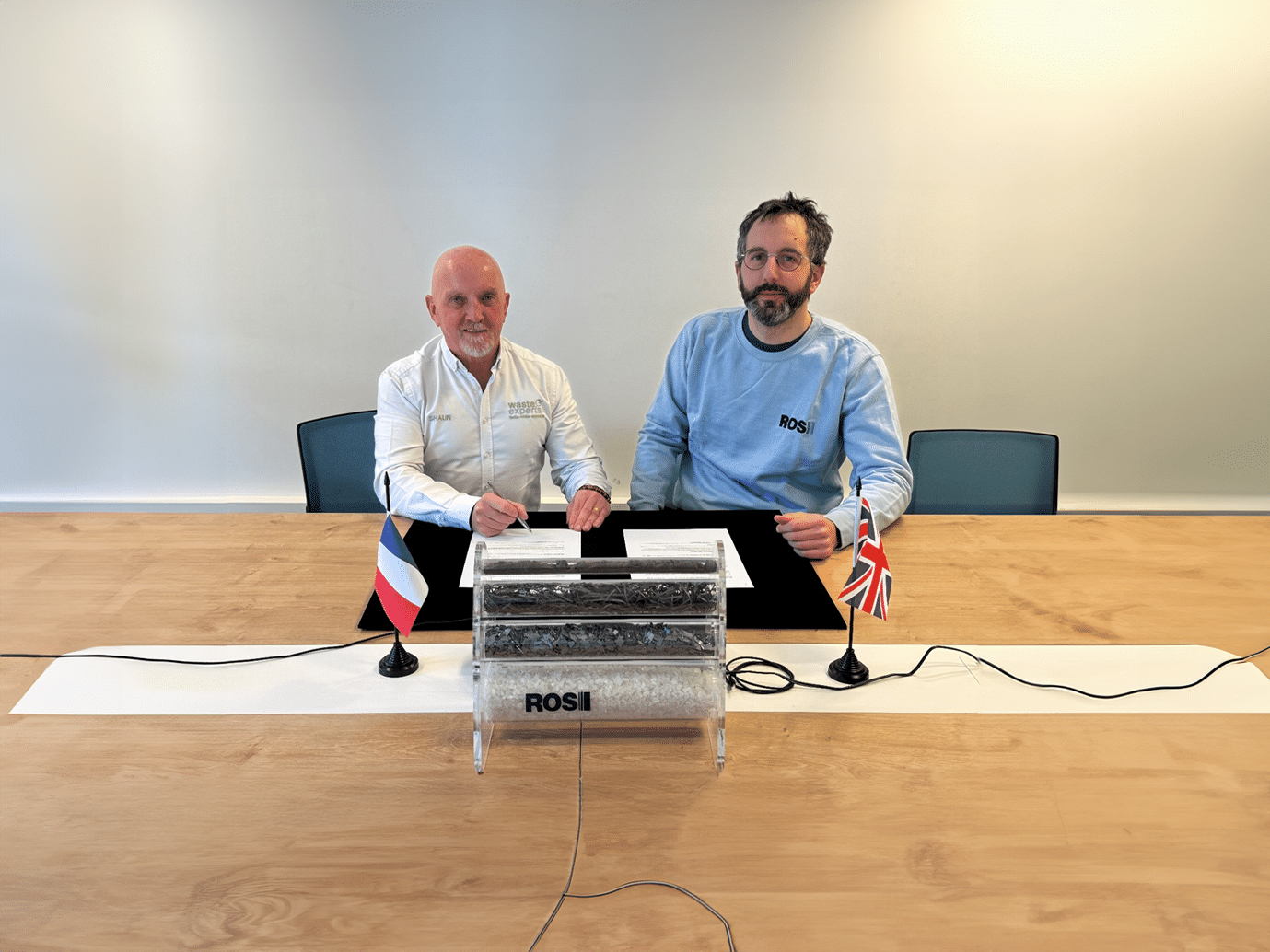 Waste Experts and ROSI leadership marking their solar panel recycling partnership