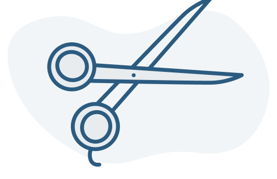 Ilustración de una tijera