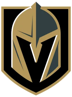 Golden Knights logo featuring a stylized knight helmet with a V-shape in gold, black, and gray.
