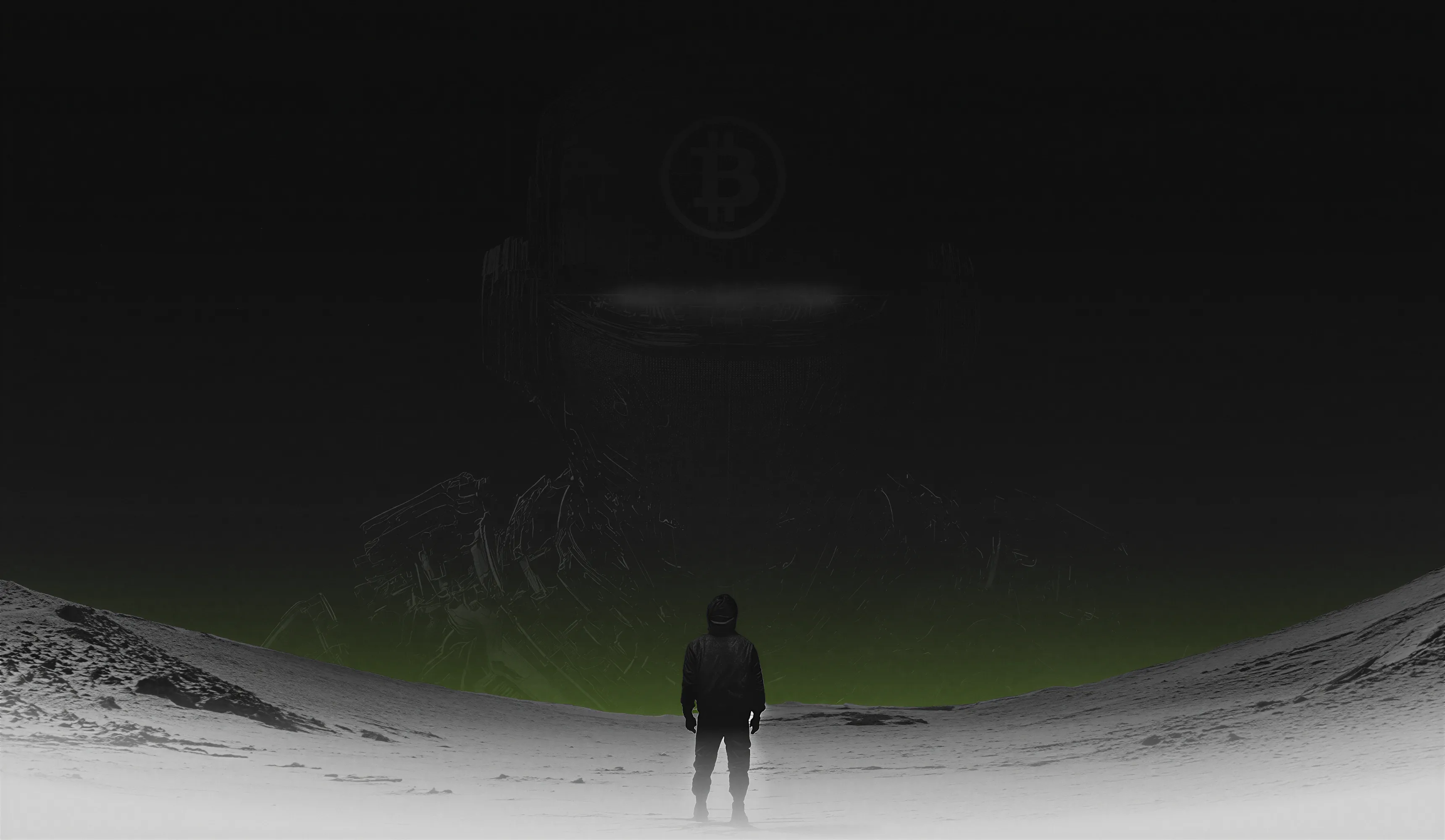 An adventurer walking on a planet