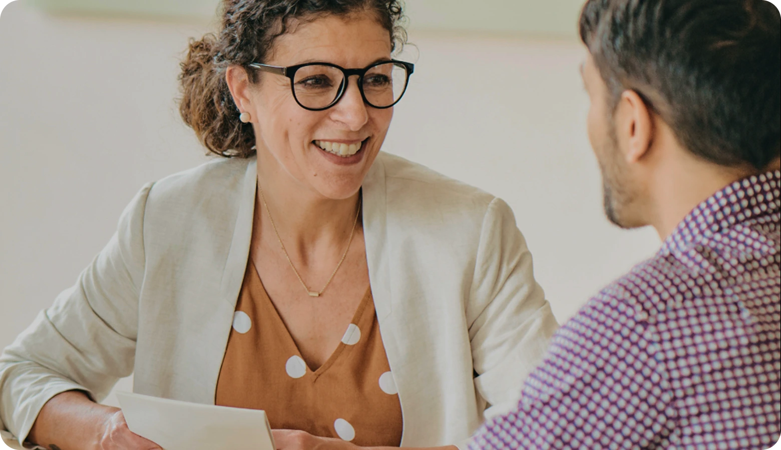 A small meeting with smiles.