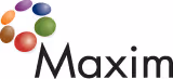 Maxim company logo with colorful circular shapes above the text.