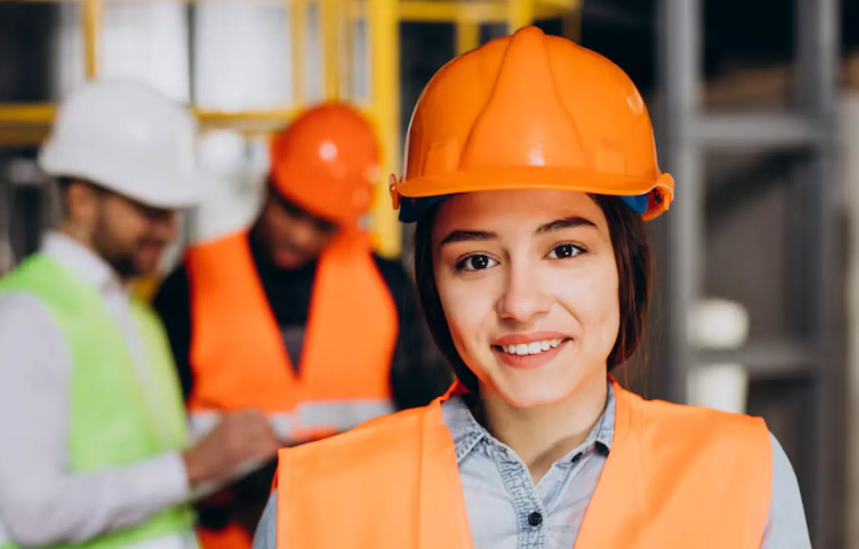 Warehouse worker in high-vis in a logistics facility
