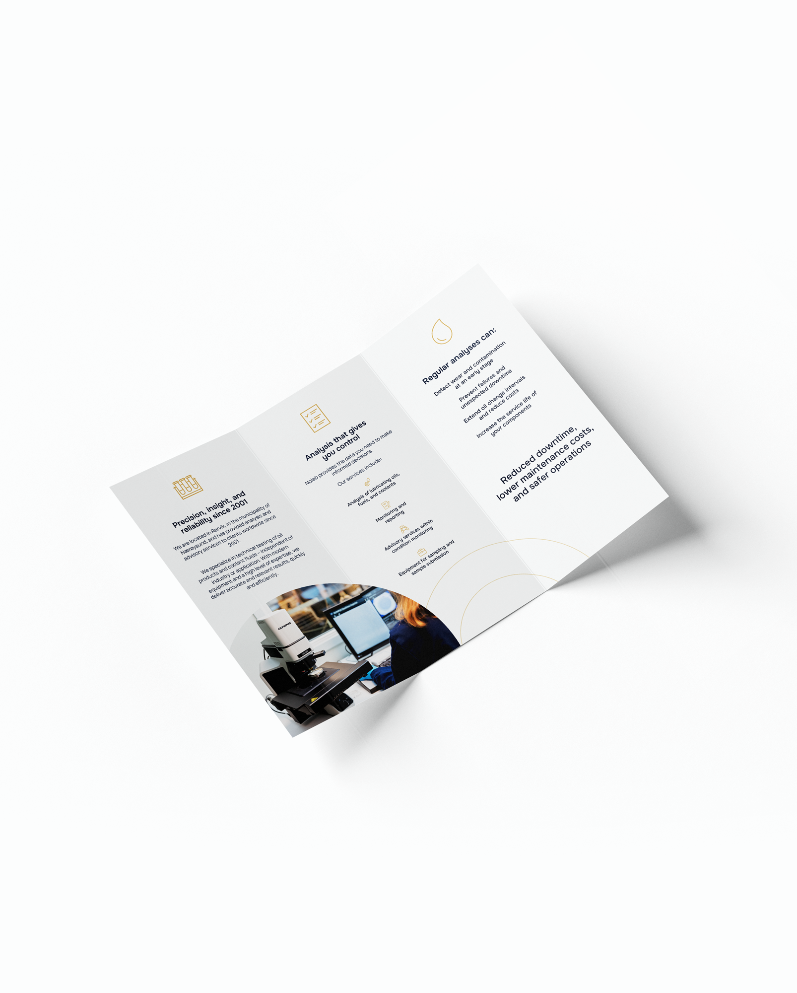 Illustrasjon av en brosjye på en hvit nøytral bakgrunn