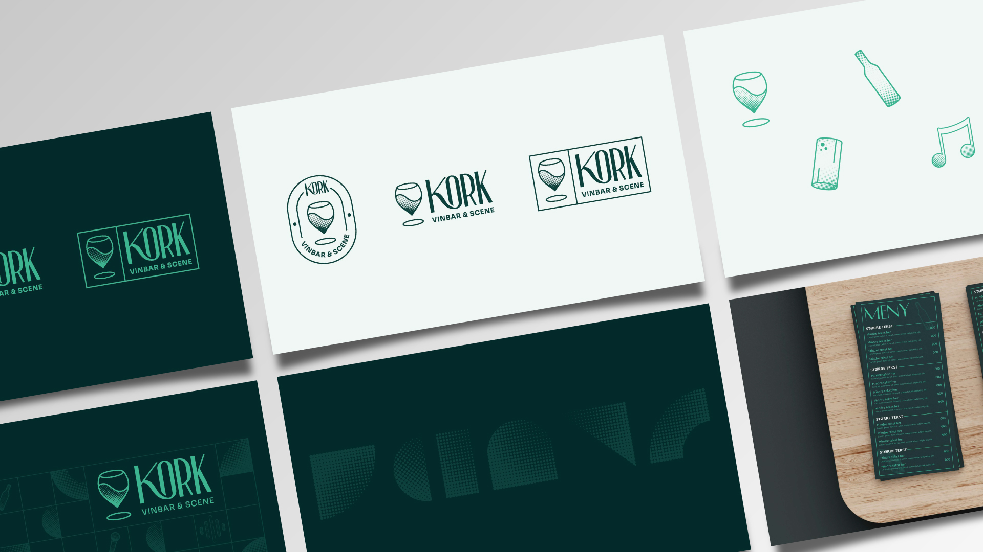 Mockup av diverse bruk av logo på ulike artikler