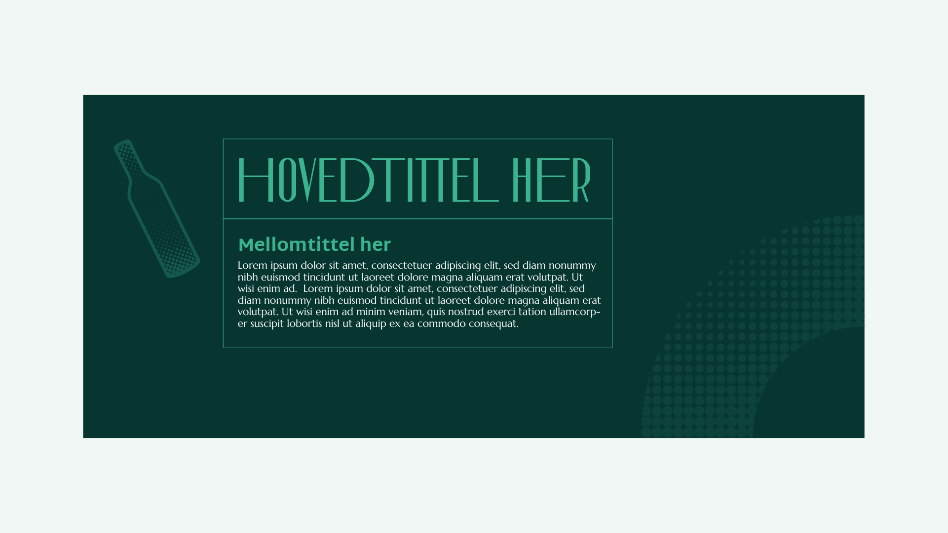 Et presentasjons-eksempel for å illustrere bruk av farger, fonter og andre grafiske elementer