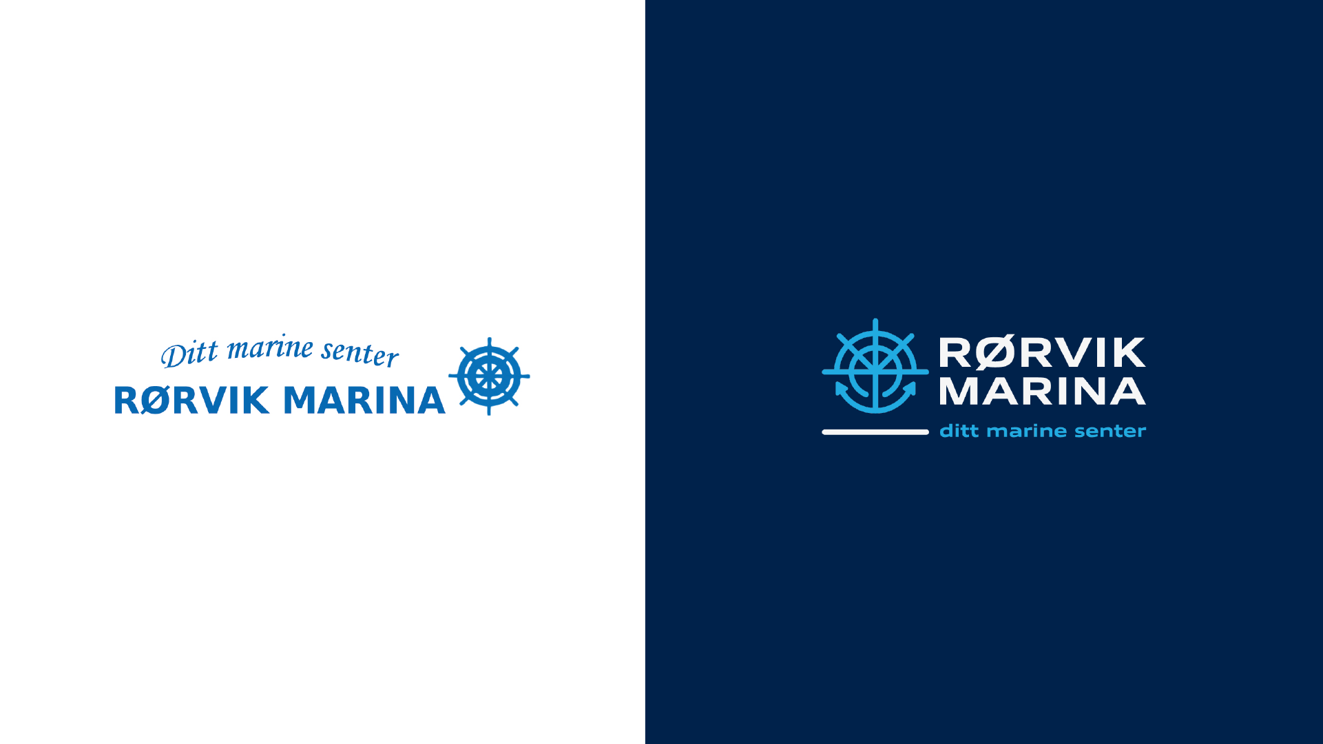 Illustrasjon som viser hvordan en gammel logo blir ny med redesign