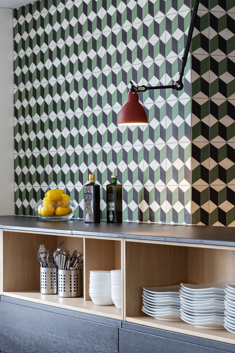 Spiseområde i moderne kontorlandskap