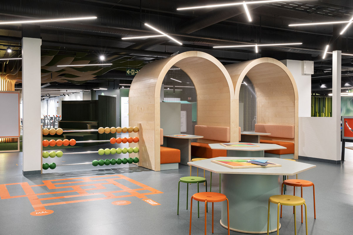 Kreativt område i moderne kontorlandskap