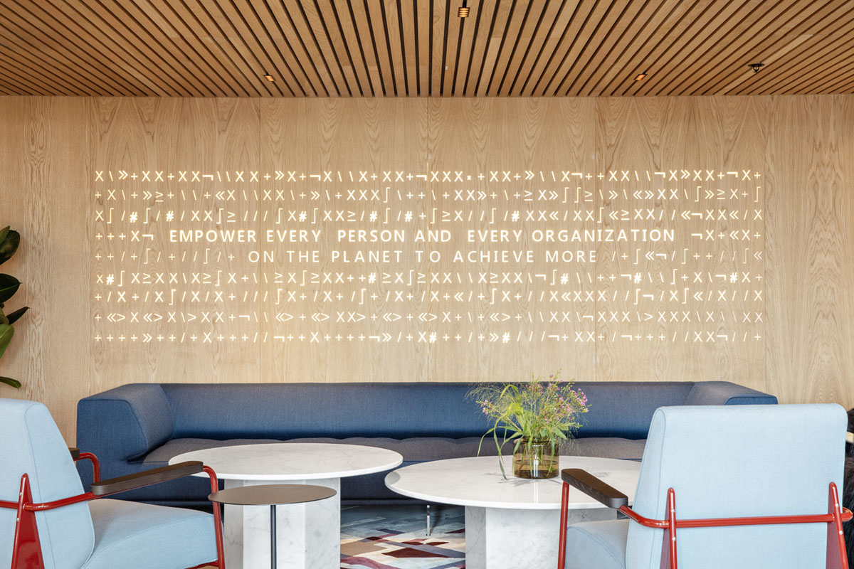 Sittegruppe i et moderne kontorfelleskap