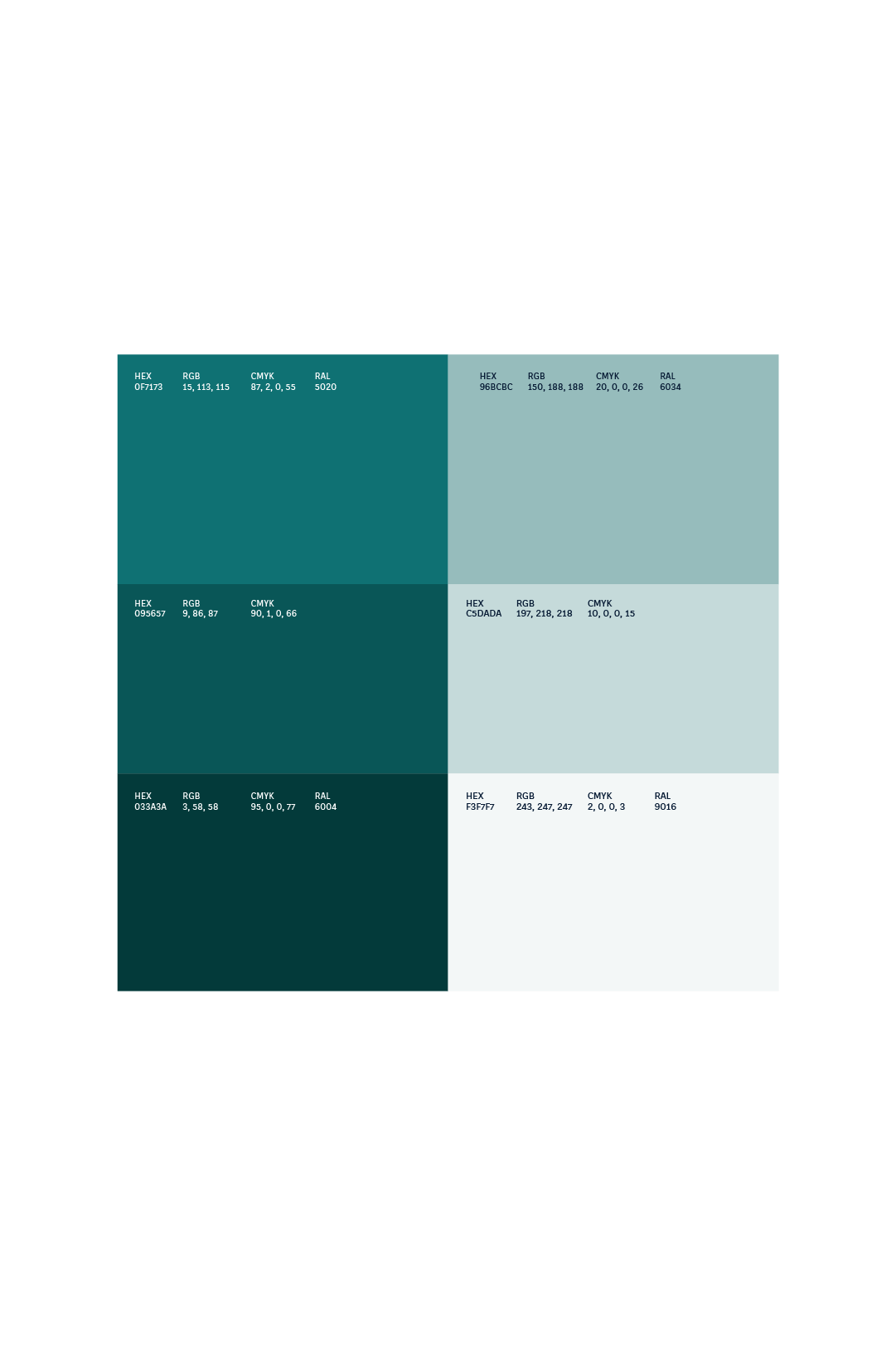 Visning av fargepalett til grafisk profil