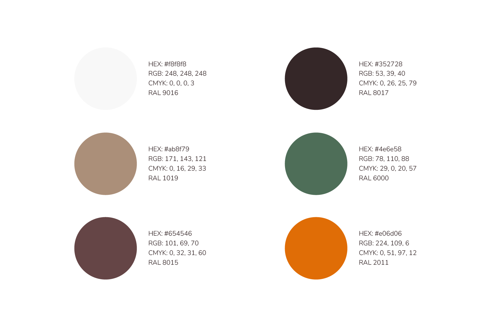 Fargepalett til grafisk profil for en gjestegård