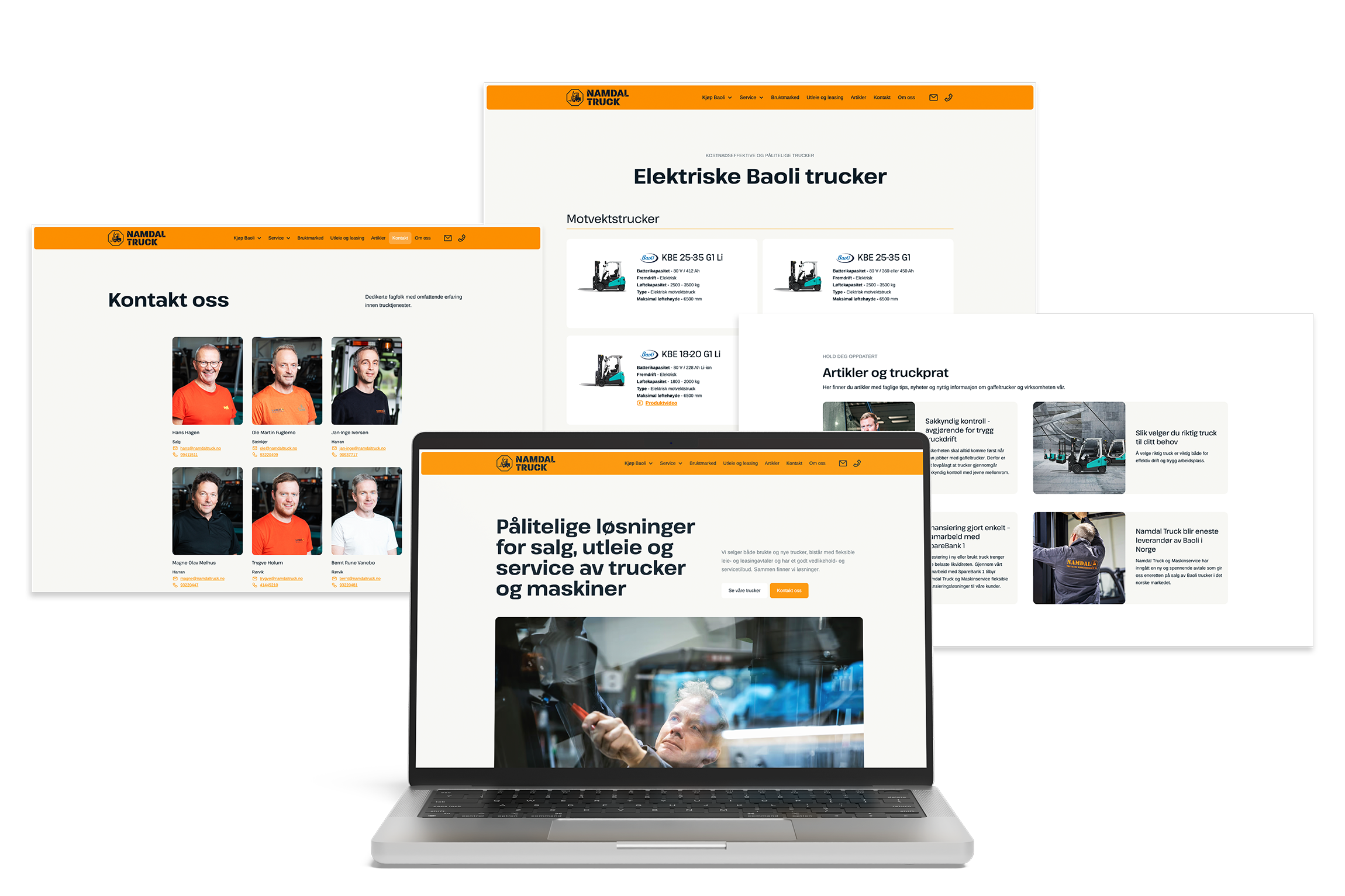 Mockup av laptop som illustrerer hvordan en nettside ser ut på den