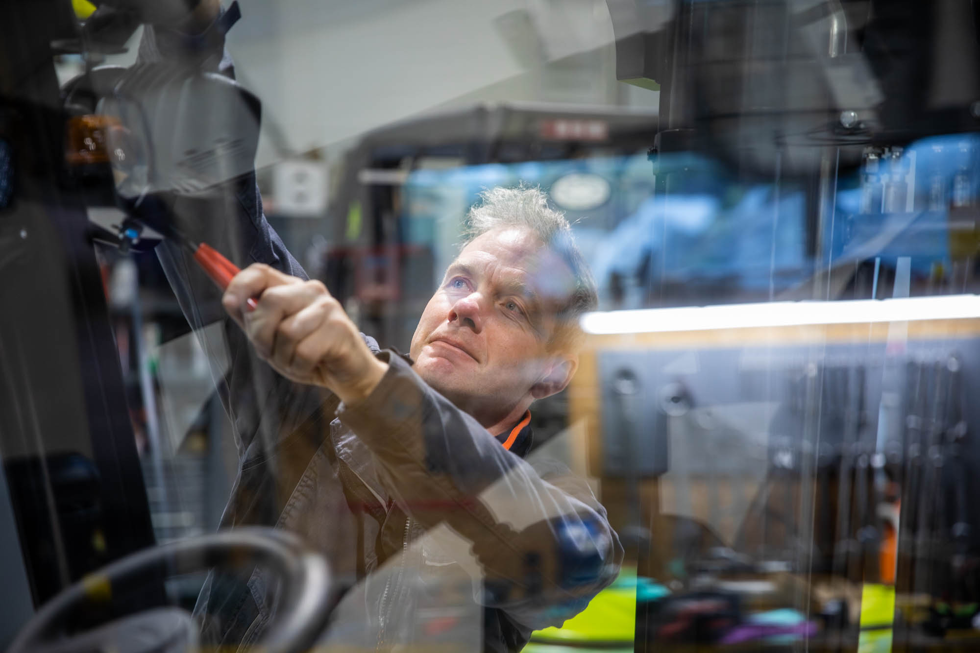 image of bicycle maintenance for a bicycle shop