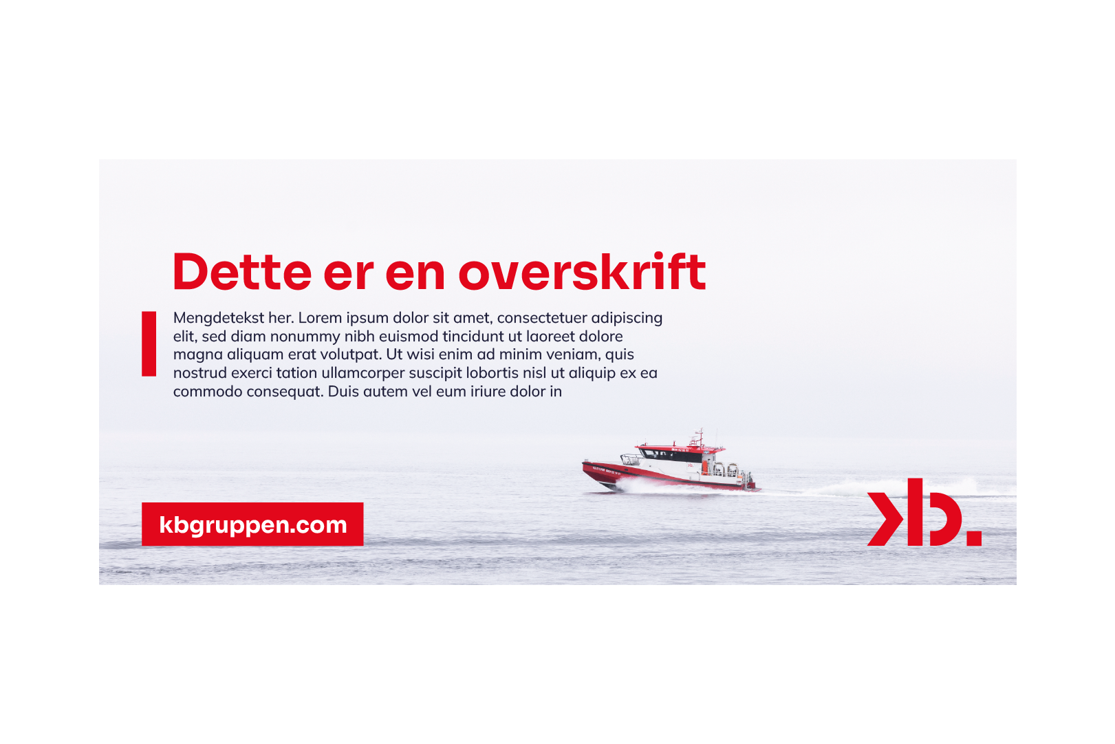 En annonse med tekst på bilde av en båt i fart