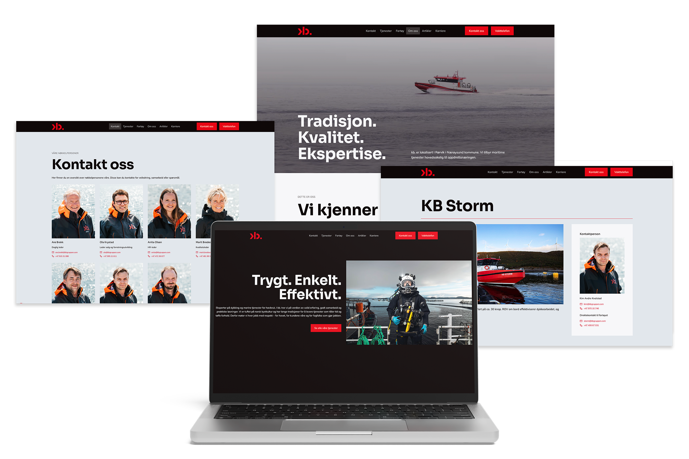 Mockup av en laptop som viser hvordan en nettside ser ut på den