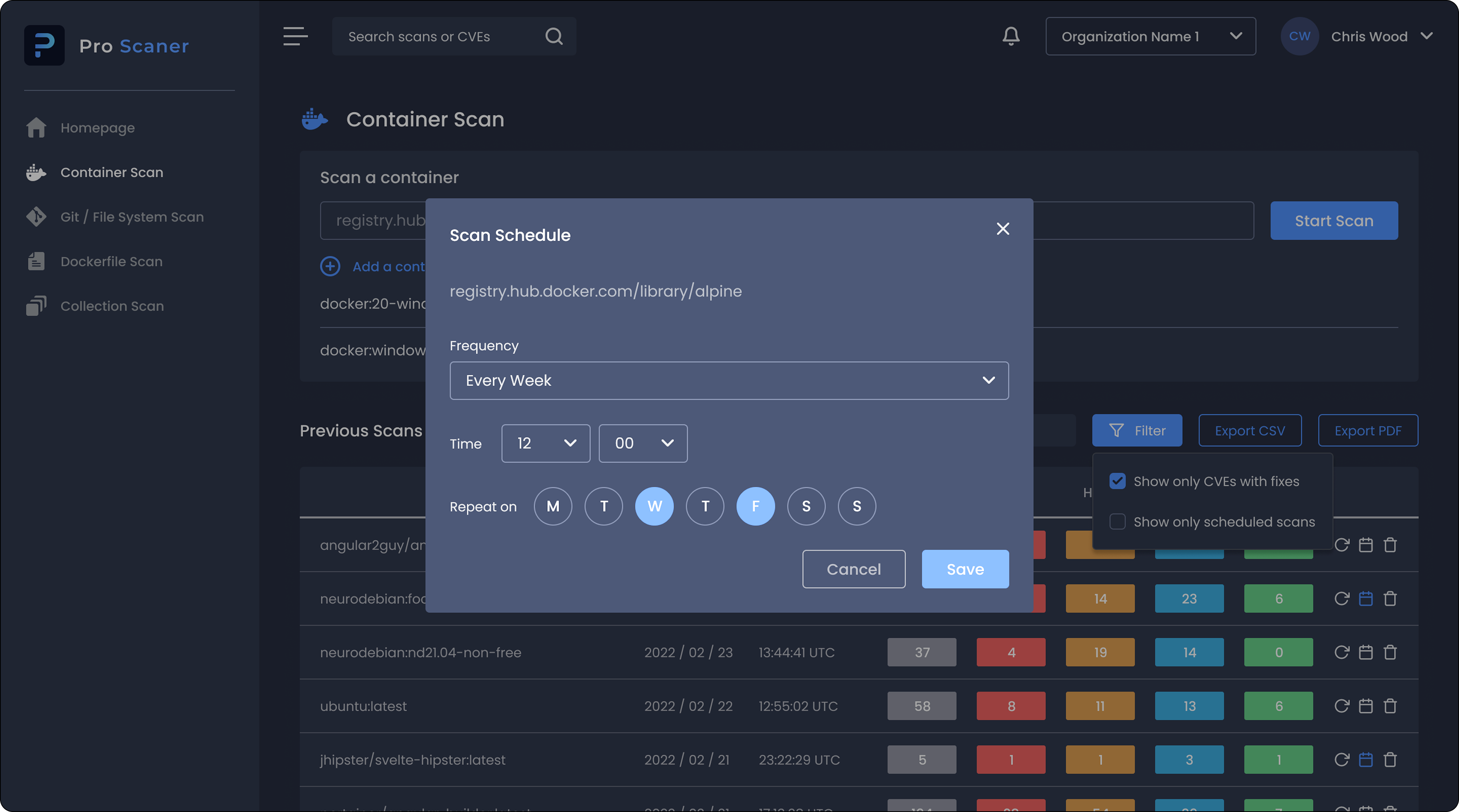 Auto scheduling of scanning