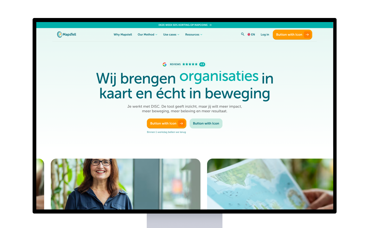MapsTell website built by Digitalmakers in Webflow, shown on a desktop screen