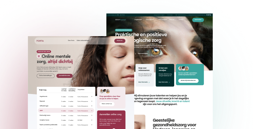 Several Forta label websites shown side by side after launch