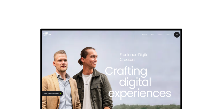 The first Digitalmakers website with the headline Crafting digital experiences