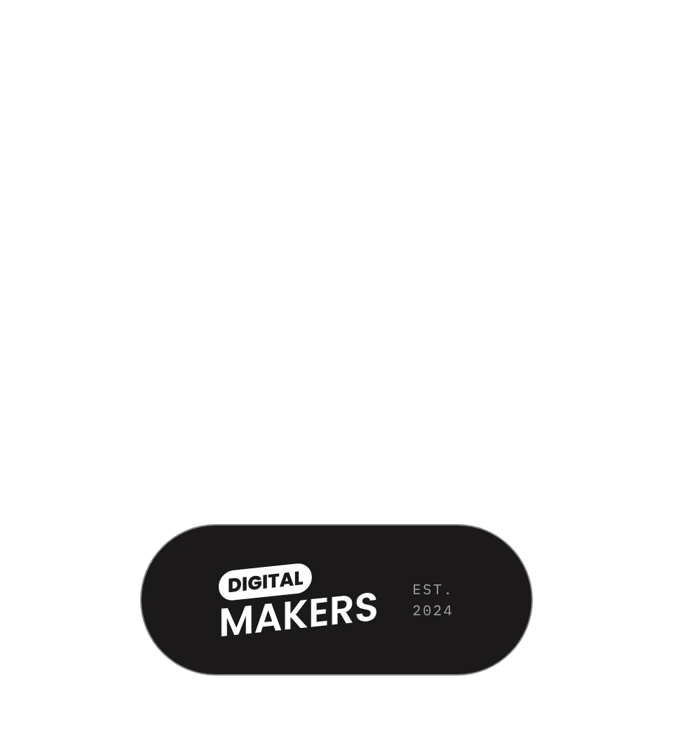 The Digitalmakers logo with est. 2024 inside concentric rings