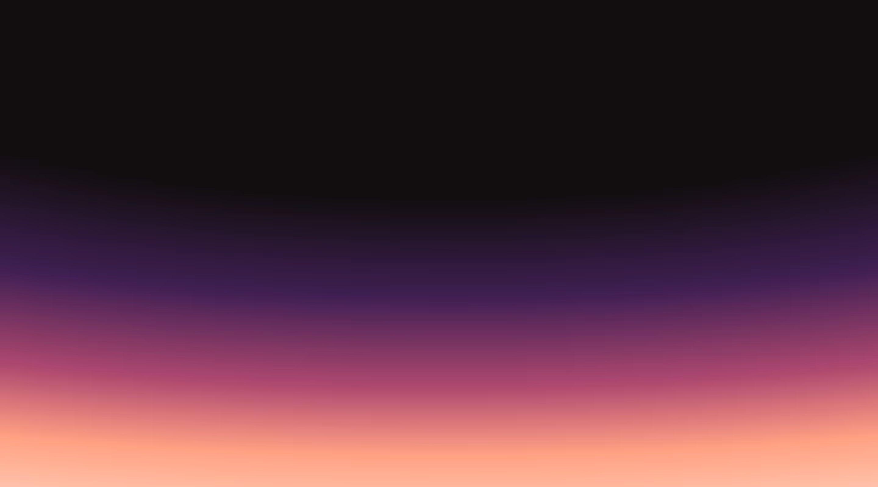 Gradient background fading from peach at the bottom through purple to black at the top.
