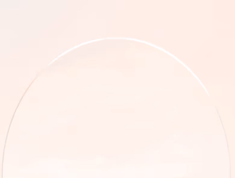 Minimalist pale peach background with faint white curved line near center.