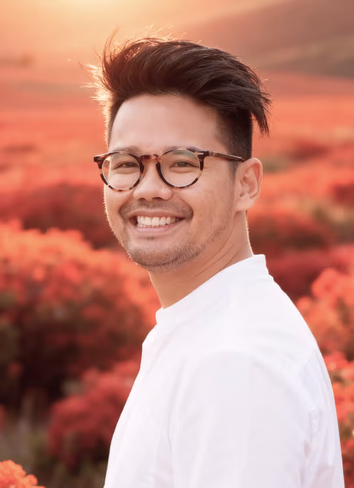 A stylized photograph of Albert Patajo