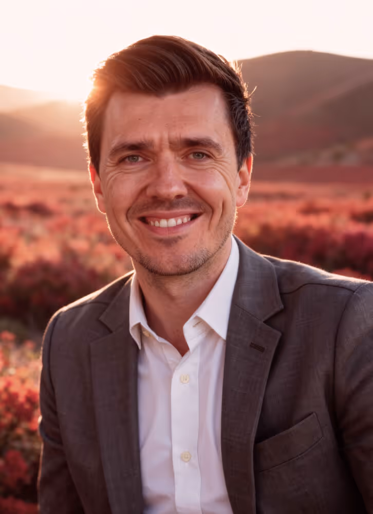 A stylized photograph of Phillip Thurner