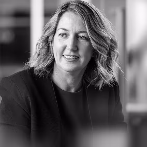 A black and white photograph of Jenny Williamson