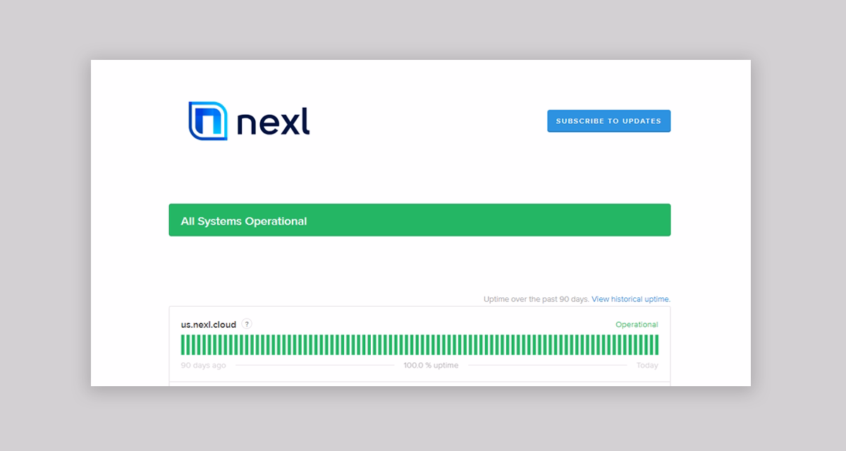 Nexl's Status page
