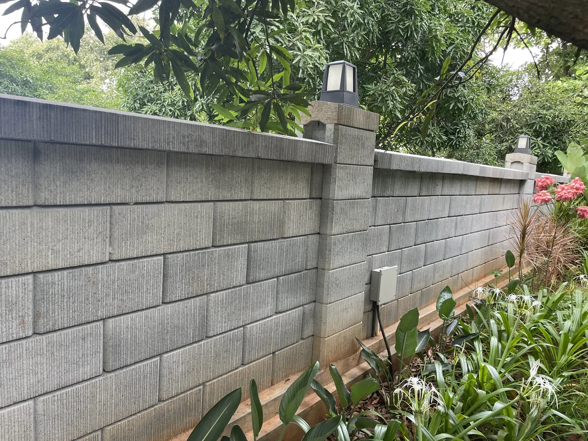 Retaining Wall installed at Gokul Farm House, Bengaluru
