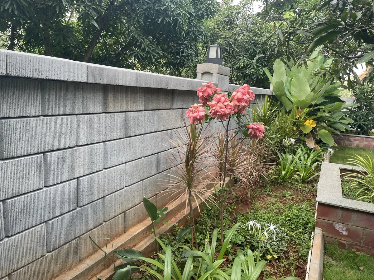 Retaining Wall installed at Gokul Farm House, Bengaluru