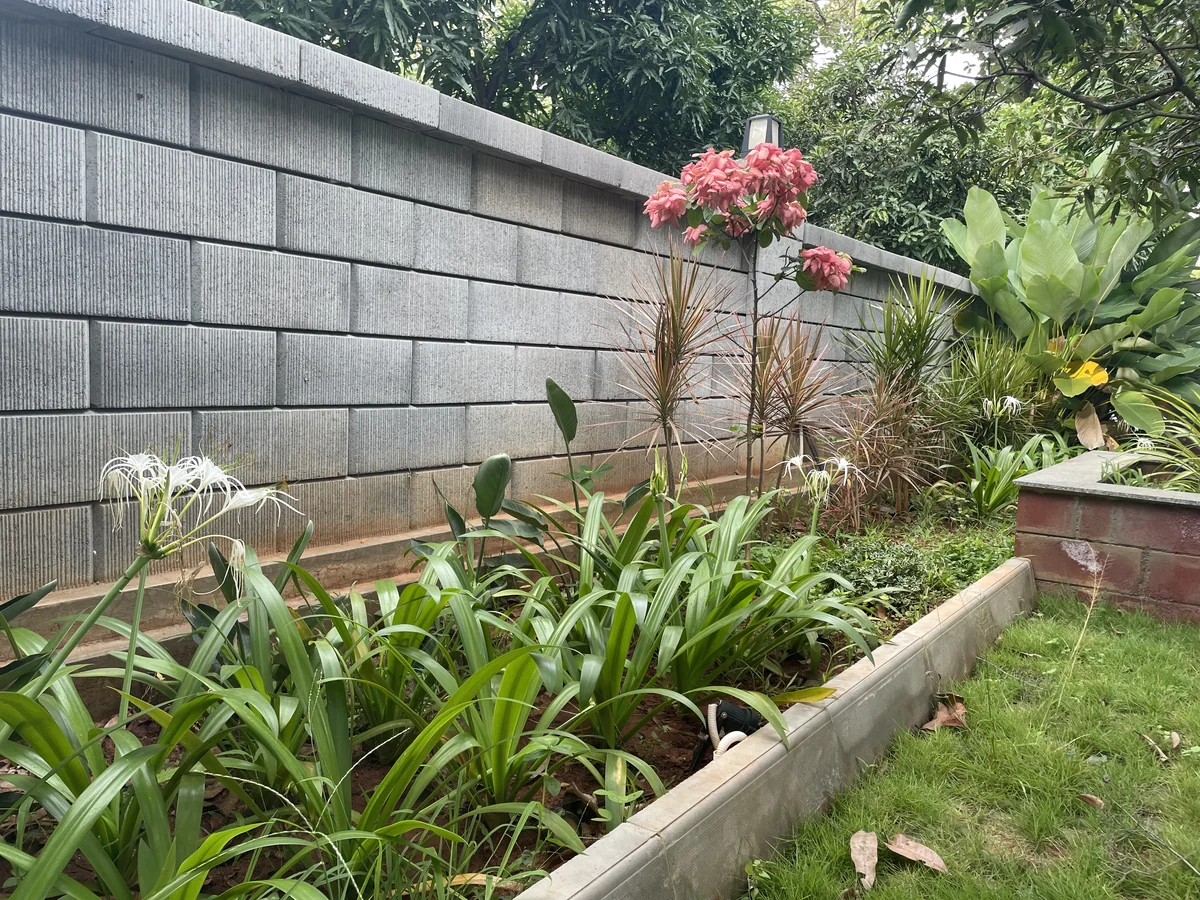 Retaining Wall installed at Gokul Farm House, Bengaluru
