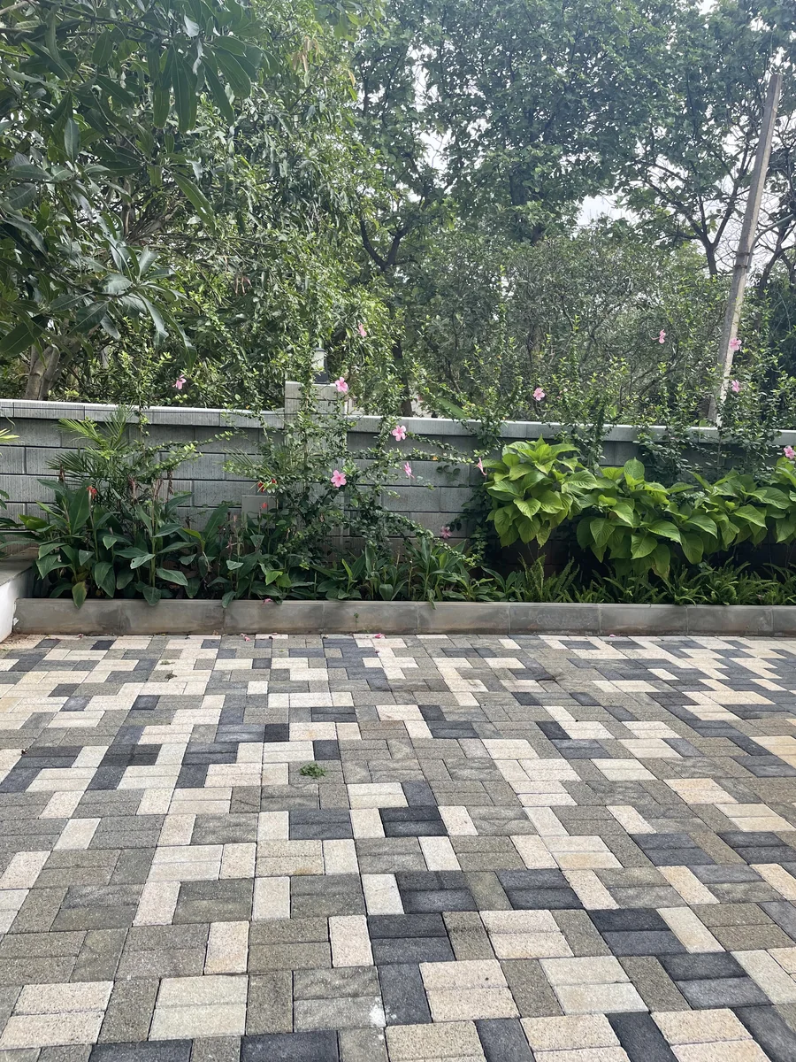 Washed Paver, Half Batter & Retaining Wall installed at Gokul Farm House, Bengaluru