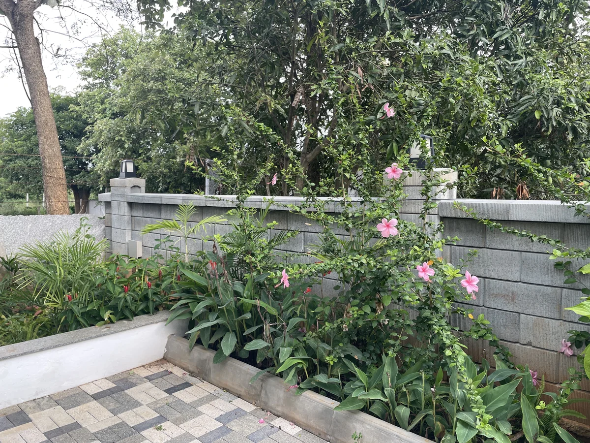 Washed Paver, Half Batter & Retaining Wall installed at Gokul Farm House, Bengaluru