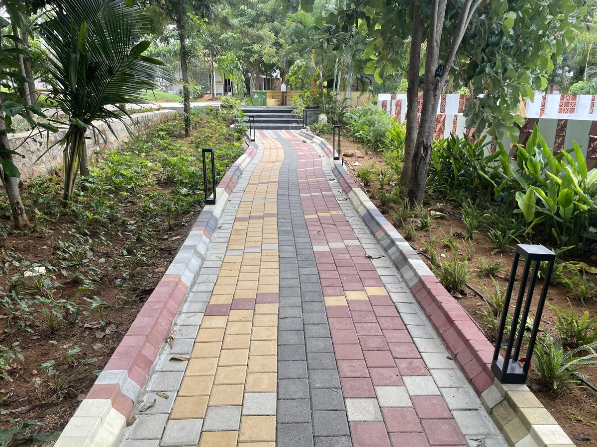 Square Paver & Garden Edging installed at Kaadgal Resort, Kanakapura