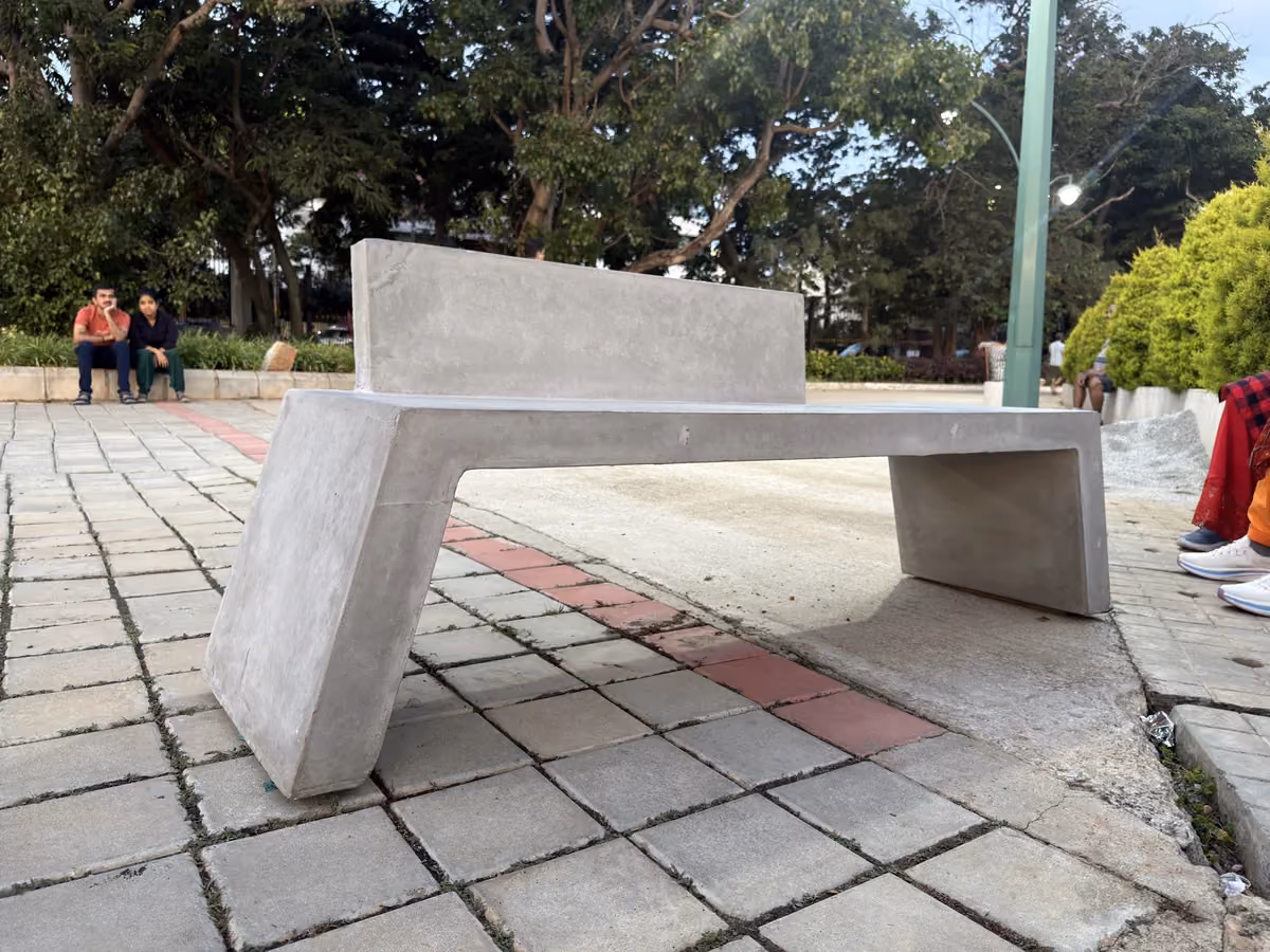 Concrete Bench @ Sanky Tank, Bengaluru