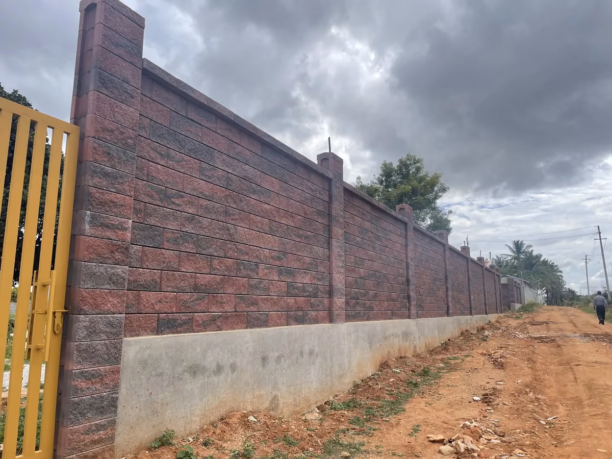Allan Blocks Fence System @ Shivakumar Farmland, Bengaluru