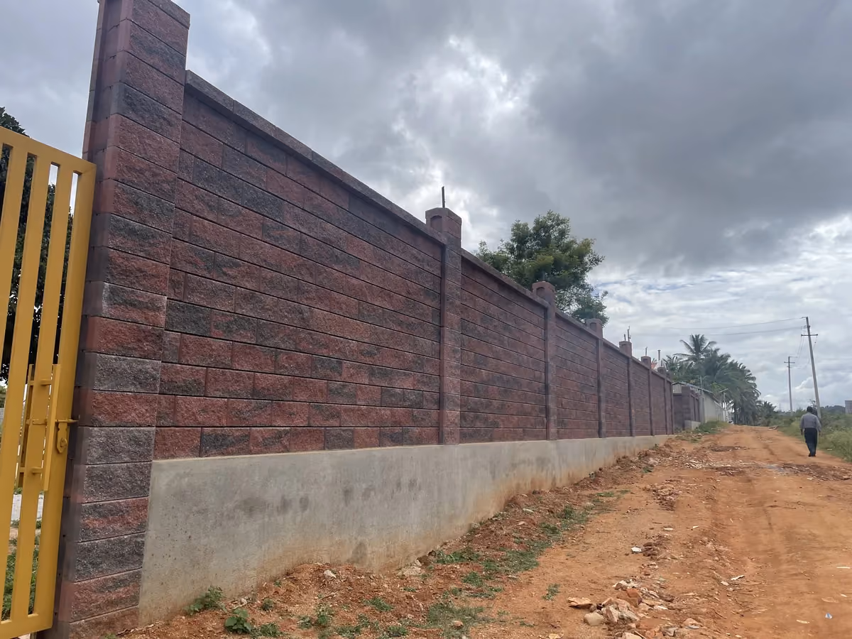 Allan Blocks Fence System @ Shivakumar Farmland, Bengaluru