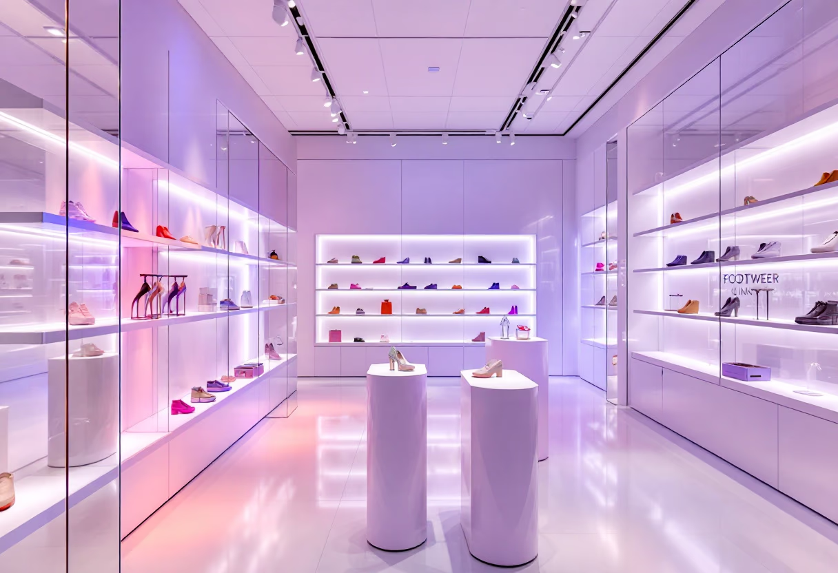 [background image] image of a launch party instore (for a footwear store)