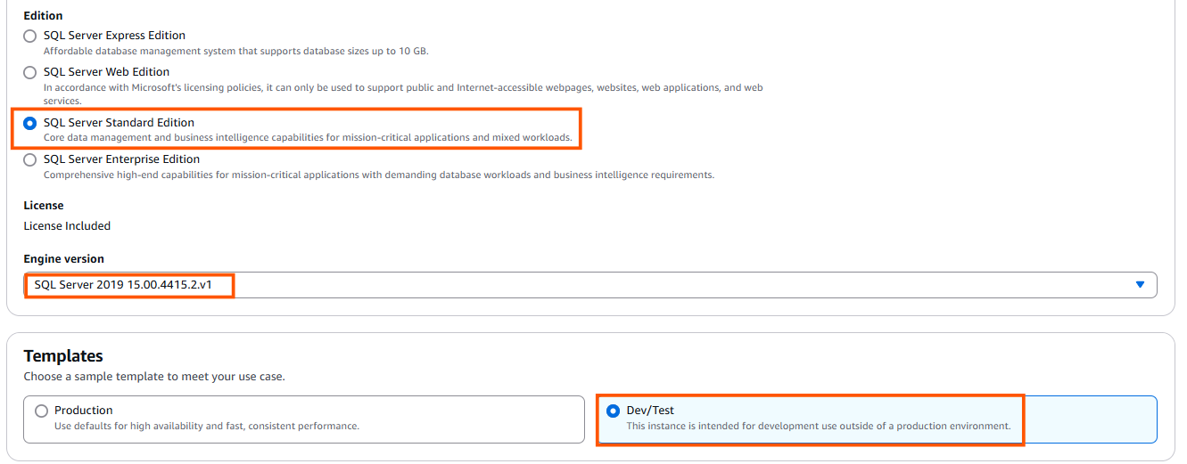 Configuration of Database