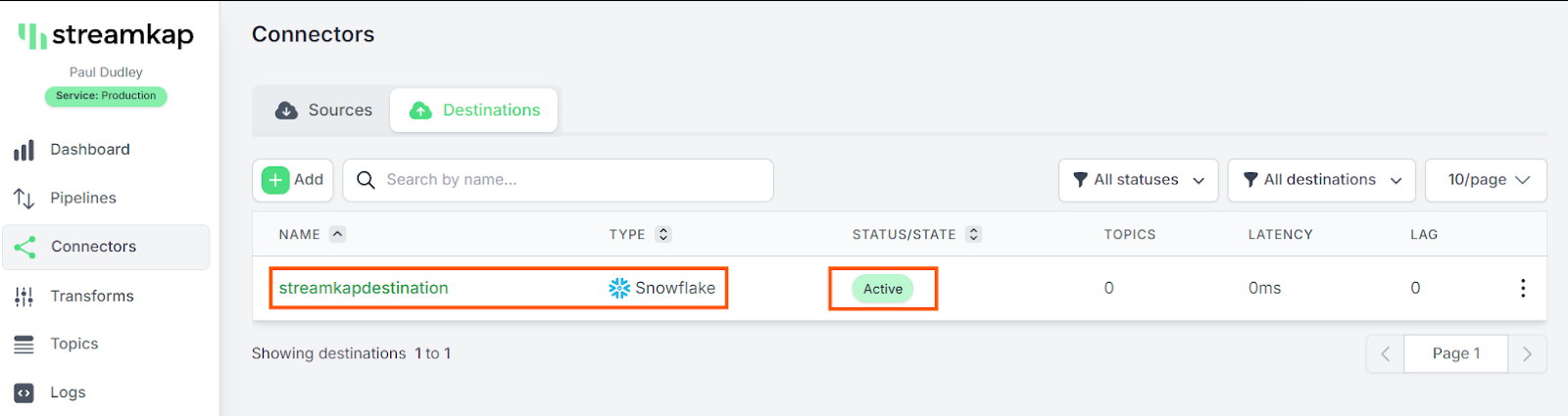 Connection status