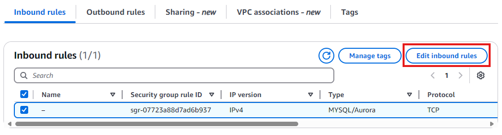 Inbound rules