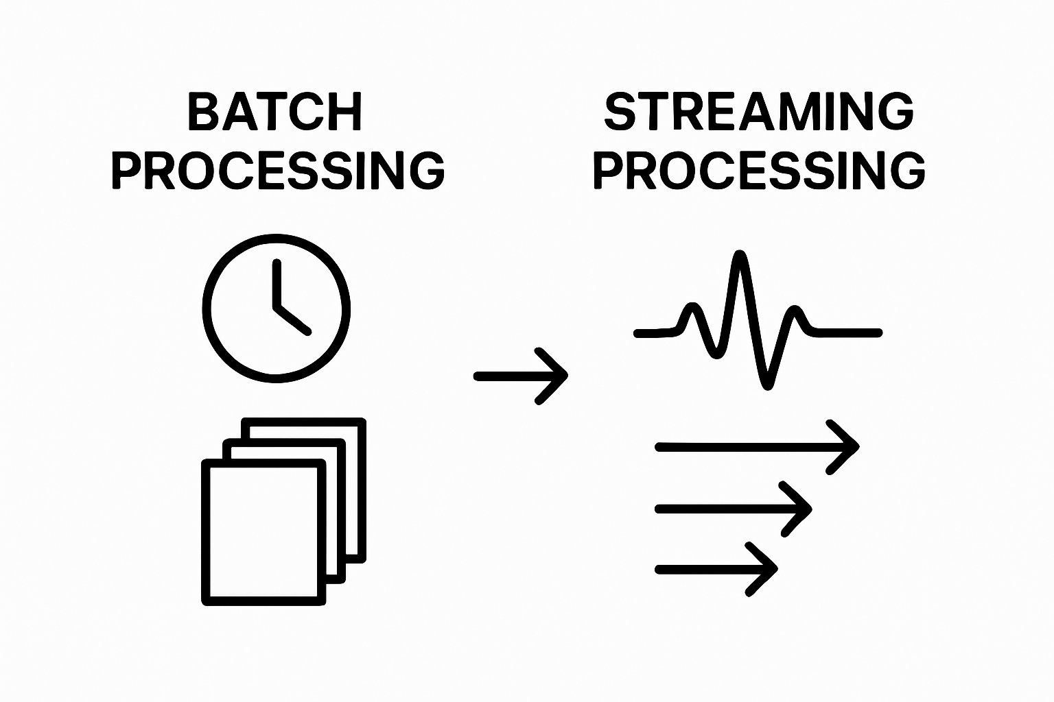 Infographic comparing batch vs streaming data processing