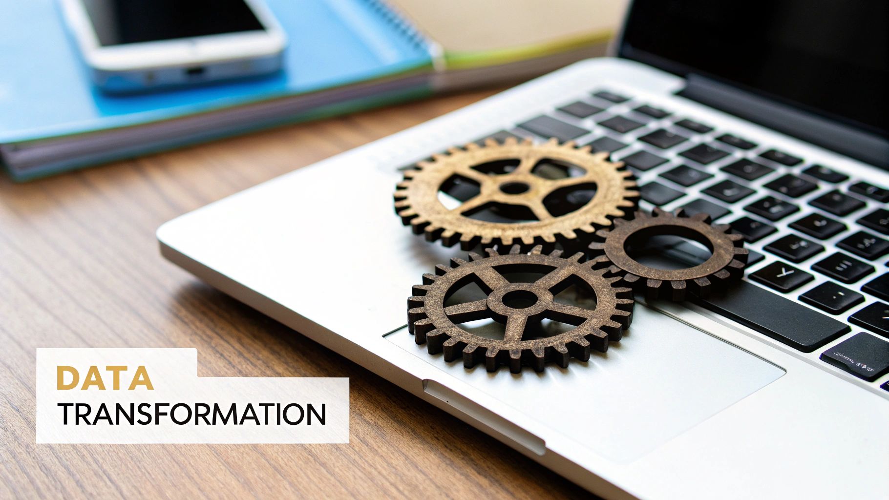 Data strategy illustration with charts and graphs