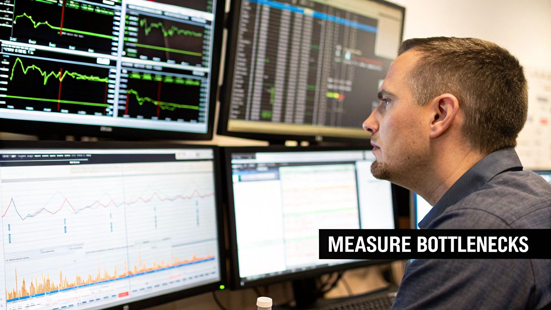 A digital dashboard with various charts and graphs showing network performance metrics and latency data.