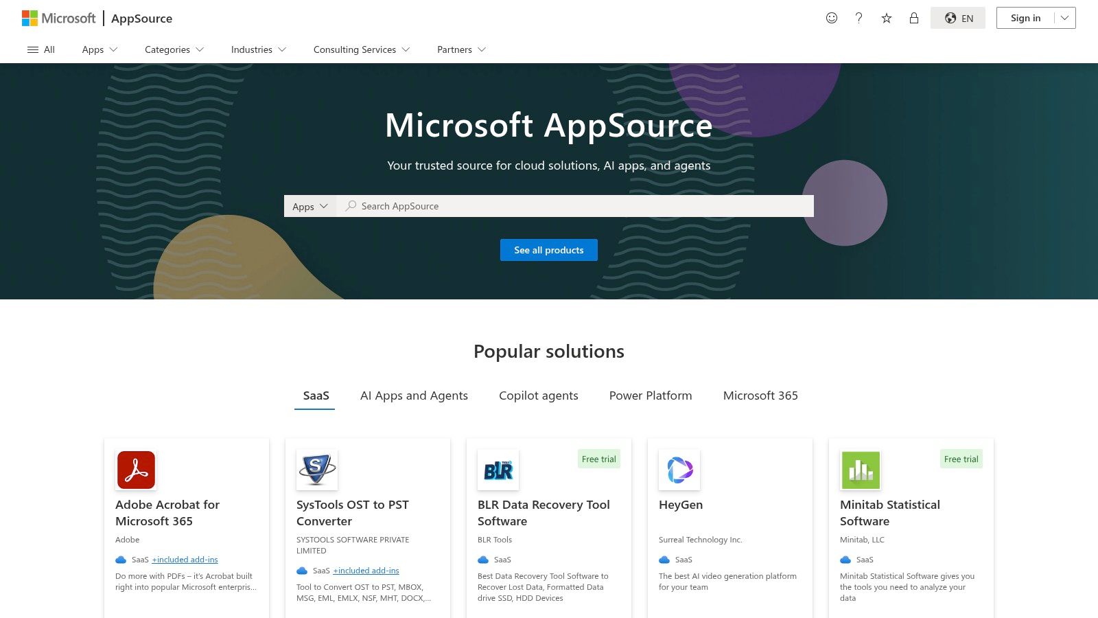 Microsoft AppSource – Power BI Apps and Template Apps