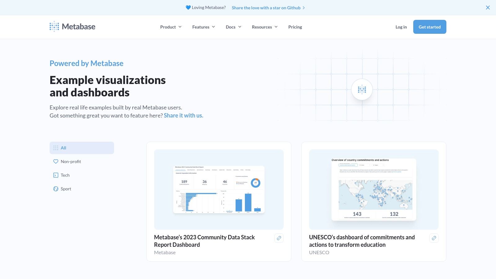 Metabase – Example Dashboards and Templates